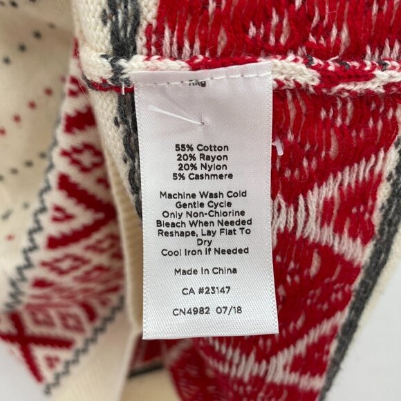 Talbots Ivory Criss Cross Lightweight Cashmere Fair Isle Knit Small Sweater - Picture 5 of 7